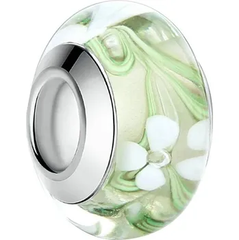 Přívěsek Stříbrný přívěsek s bílým sklem | přívěsek korálek na náramek - FB6372