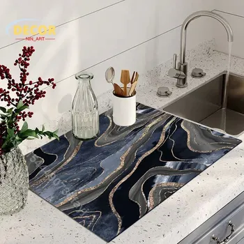 Chňapka Mramorová protiskluzová kuchyňská podložka | bytové doplňky - 22 , 14x14cm