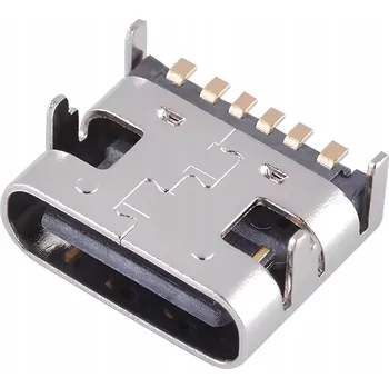 Elektrická zásuvka USB-C zásuvka 5A rychlé montážní konektor PCB SMD SMT THT 6pin pozlacený