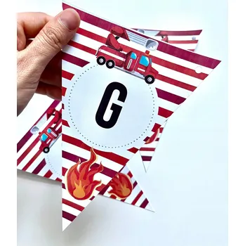 Jmenná girlanda, narozeninová, hasičská, HASIČI 1 ks