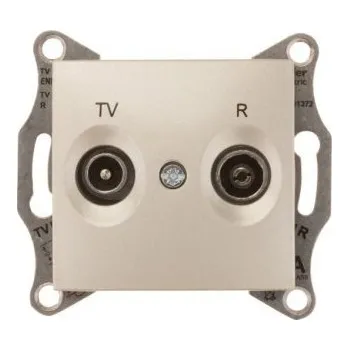 Elektrická zásuvka Anténní zásuvka nástěnná Schneider Electric béžová