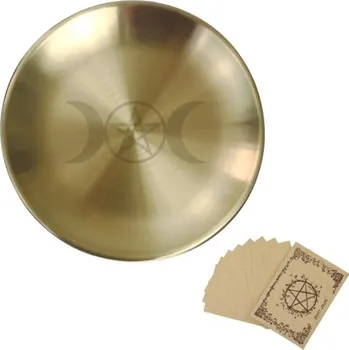 Talíř Nerezová dekorační miska 14cm s pergamenem | talíř 1+10 ks - B.