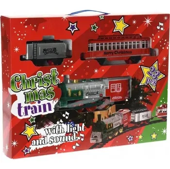 Vánoce Vánoční vláček s osvětlením a melodií 45x33,5 cm na baterie