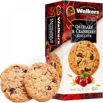 Čokoláda Walkers sušenky Ovesné vločky s brusinkami 150g