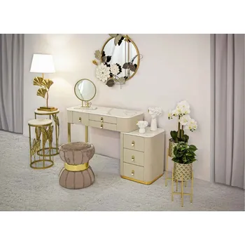 Toaletní stolek Designový toaletní stolek Ondelette 120 cm krémový