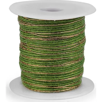 Stuha Stuha s lurexovým okrajem šíře 6 mm, střední, 4 zelená sv. zlatá