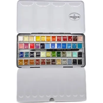 Vodová barva Charvin Paris Akvarelové barvy Extra Fine černý box 48x1,5 ml