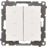 Tlačítko žaluziové třípolohové 2 násobné – tlačítko, řazení 1/0-0-1/0, 10 A / 230, Simon 55 TZP2.01/111, bílá