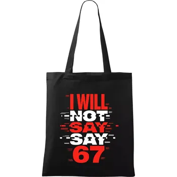 Červený - I Will Not Say SAY 67 - Taška bavlněná - 42 x 38 cm ( Černá )
