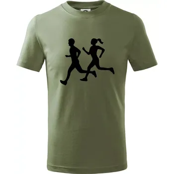 Chlapecké oblečení Bezci - žena a muž (Moňas) - Tričko dětské bavlněné - 134 cm/8 let ( Khaki )