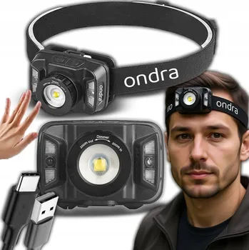 Čelovka ČELOVKA LED AKUMULÁTOROVÁ SVÍTILNA ČELNÍ SVĚTLO SENZOR POHYBU ZOOM VERTIX