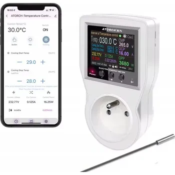 Elektrická zásuvka WiFi Termostat 16A Zásuvka Topení Chlazení Měřič energie TUYA 16A EU