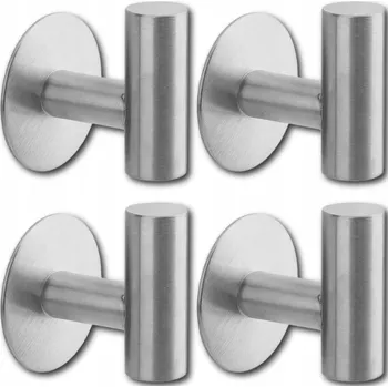 Věšák Sada 4ks koupelnových háčků stříbrné samolepící 3M věšák ocel