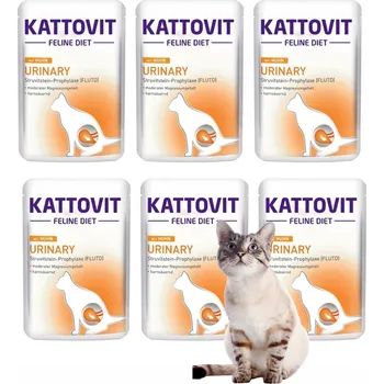 Krmivo pro kočku Kattovit Urinary Diet Vlhké krmivo pro kočky Kuřecí pro zdravé močové cesty Sada 6x85g