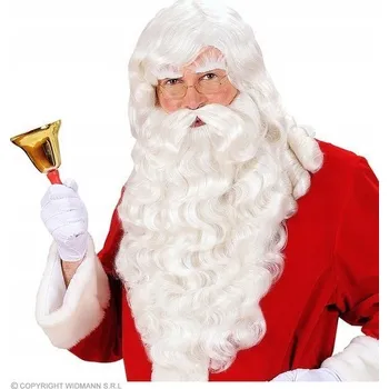 Karnevalová paruka Widmann paruka polodlouhé bílé kudrnaté vlasy