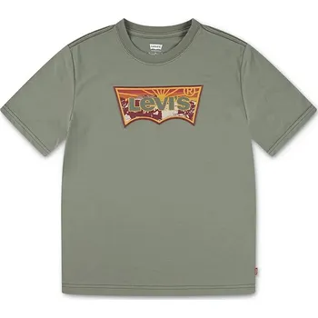 Dětské tričko Levi's SUNRISE DESERT TEE zelená barva, s potiskem, 9EN991 87X, vel. 176