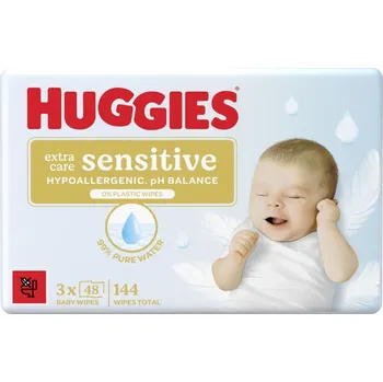 Hygienický ubrousek Huggies Extra Care Sensitive Triplo vlhčené ubrousky 3x48 ks