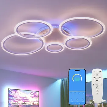 Stropní Svítidlo RGB Moderní Bílé + Dálkový Ovladač