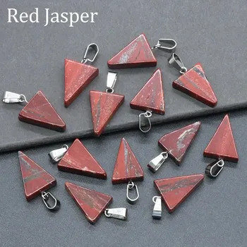 Přívěsek Trojúhelníkový přívěsek z minerálního kamene | ochranný amulet, šperk 1 ks - J