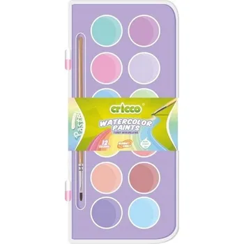 Vodová barva AKVARELOVÉ BARVY PASTELOVÉ 12 BAREV CRICCO