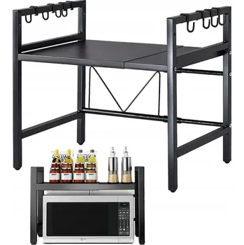 Obývací pokoj KUCHYŇSKÁ POLICE STOJAN REGÁL NAD MIKROVLNNKU TELESKOPICKÝ HÁČKY