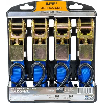 autokoberec Sada čtyř modrých upínacích popruhů s ráčnou 4M/25mm/0,68T