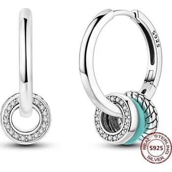 Náušnice Stříbrné kruhové náušnice se zirkonem | šperky 2 ks - JFE363