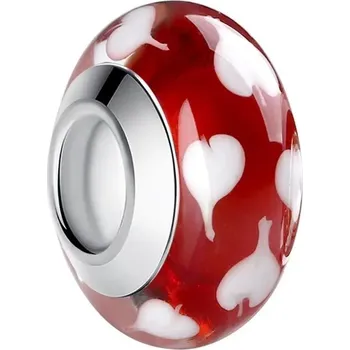 Přívěsek Stříbrný přívěsek s bílým sklem | přívěsek korálek na náramek - FB6349