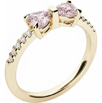 Prsten Couple, Jemný prsten Twinelle, žluté zlato se zirkony, vel. 53, prům. 16.9 mm, 585-68-1-4277.0Z00.0.53.108