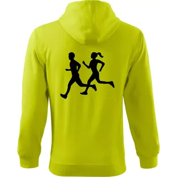 Pánská mikina Bezci - žena a muž (Moňas) - Mikina s kapucí na zip trendy zipper - XL ( Limetková )