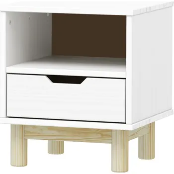 Knihovna IdeaNabytek Noční stolek 1 zásuvka BONITO 2 bílý lak