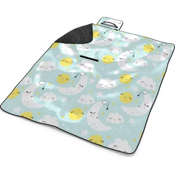 deka Sablio Plážová deka Měsíce, slunce a mráčky: 200x140 cm