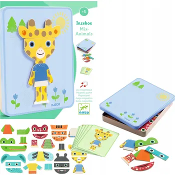 Puzzle Magnetické puzzle zvířátka skládačka magnety zvířata Inzebox Djeco