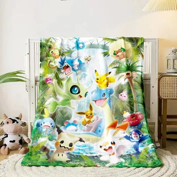 Dětská deka Měkká flanelová deka Pokemon pro děti | bytový textil - 17 let , 130x150cm (51x59 palců)