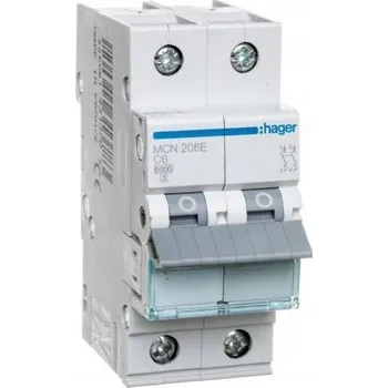 Jistič HAGER Jistič 6kA 2P C6A MCN206E