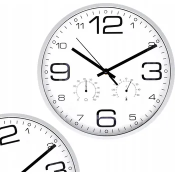 Hodiny Zegar ścienny nowoczesny do salonu kuchni 30 cm s teploměrem a vlhkoměrem