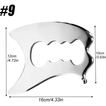 Masážní přístroj Gua sha nerezová škrabka pro masáž | relaxační nástroj - 9