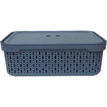 Úložný box Nádoba Koš s víkem AŽUROVÝ ORGANIZÉR MORSETTA M GRAFIT