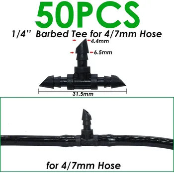 Zavlažovač Plastová spojka pro kapkovou závlahu | zahradní doplněk | zavlažovací příslušenství - KSL01-KIT019-50 ks , 1/4''