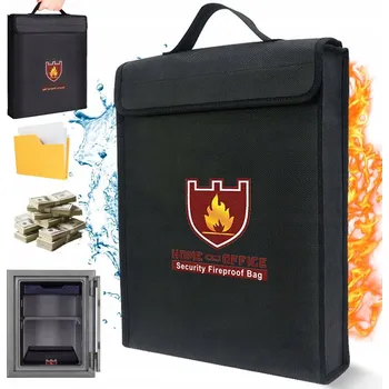 VODĚODOLNÁ OHNIVZDORNÁ TAŠKA PRO SKLADOVÁNÍ PŘENOSNÁ NA DOKUMENTY ČERNÁ