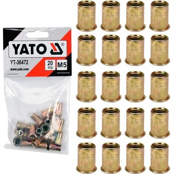 Vrták YATO YT-36472 OCELOVÉ NÝTOVACÍ MATICE M5, 20 KS