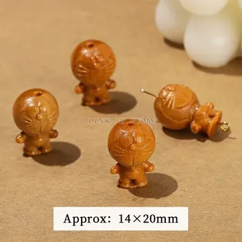 Přívěsek Přívěsek kočičí hlava ze santalového dřeva | šperky - Doraemon