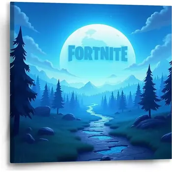 Obraz Sablio Obraz FORTNITE Modré údolí s měsícem - 50x50 cm