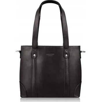 Kabelka Paolo Peruzzi kabelka z pravé kůže hnědá