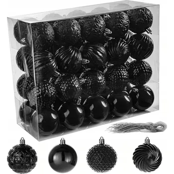 Vánoční dekorace Vánoční Baňky nerozbitné vánoční ozdoby vzor 6 cm 40 ks SADA OZDOB