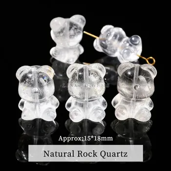 Přívěsek Přírodní kámen va tvaru medvídka | přívěsek 1 ks - křemenná hornina
