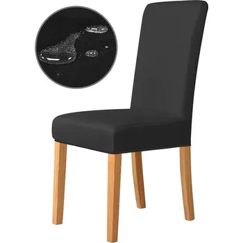 Potah na židli Elastický potah na židli voděodolný | bytové doplňky - Voděodolná - černá , 1 kus