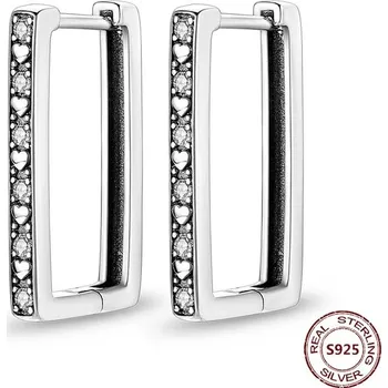 Náušnice Stříbrné kruhové náušnice se zirkonem | šperky 2 ks - JFE037