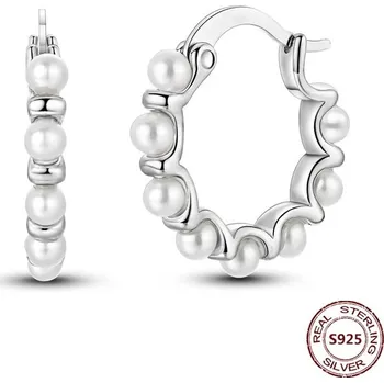 Náušnice Stříbrné kruhové náušnice se zirkonem | šperky 2 ks - JFE313