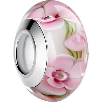 Přívěsek Stříbrný přívěsek s bílým sklem | přívěsek korálek na náramek - FB6352